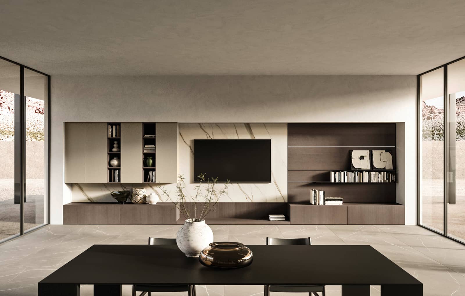 Paroi équipée living Link en continuité matérielle
