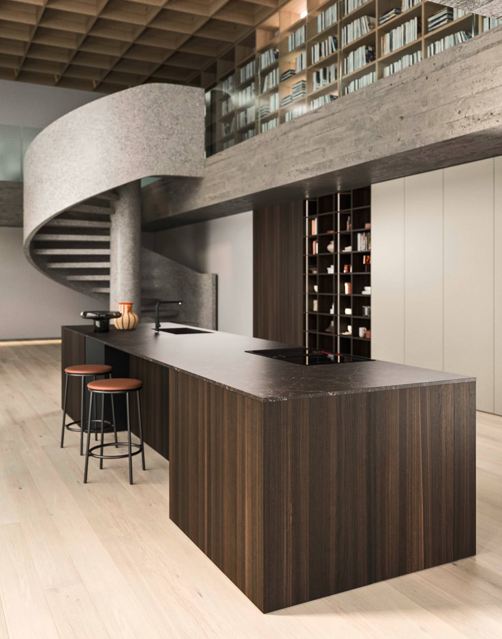 Vue d'ensemble cuisine Way et zone living
