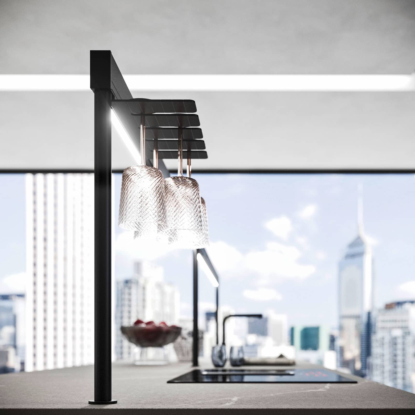 Portique Tibetus en aluminium anodisé noir