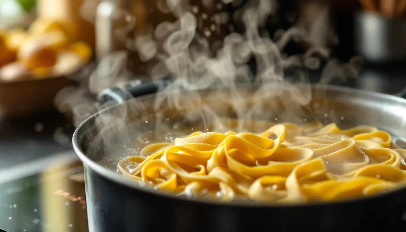 Pasta al dente tijdens het koken