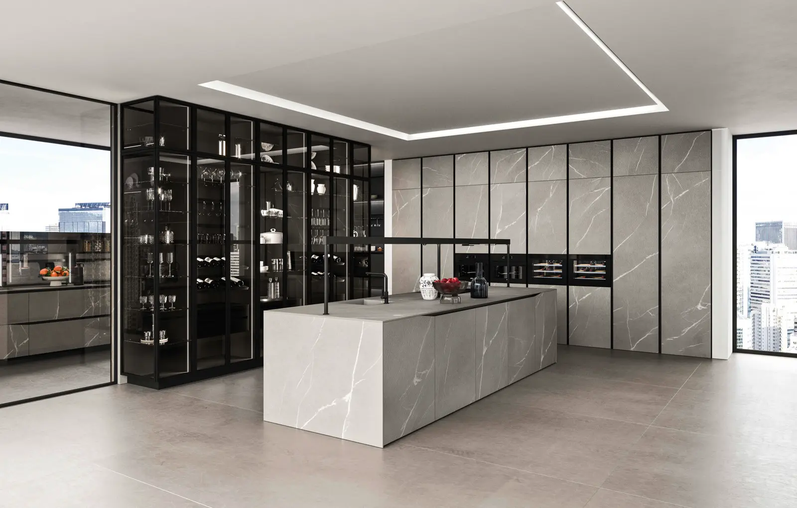 Cuisine moderne Elementi avec îlot en open space