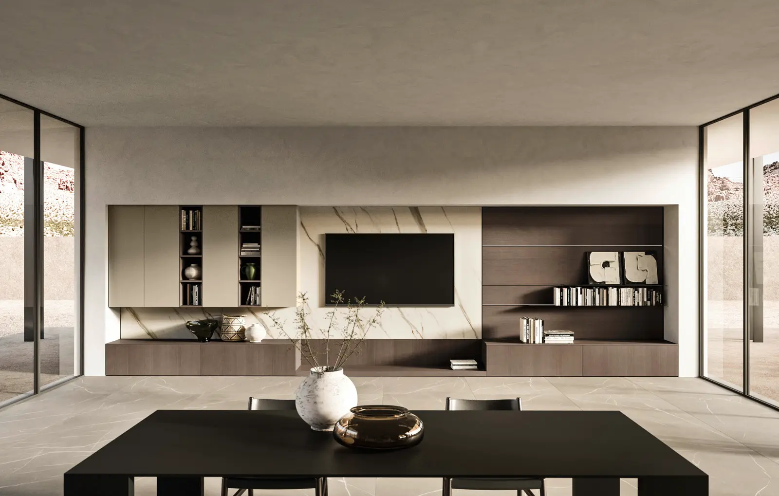 Paroi équipée living Link en continuité matérielle