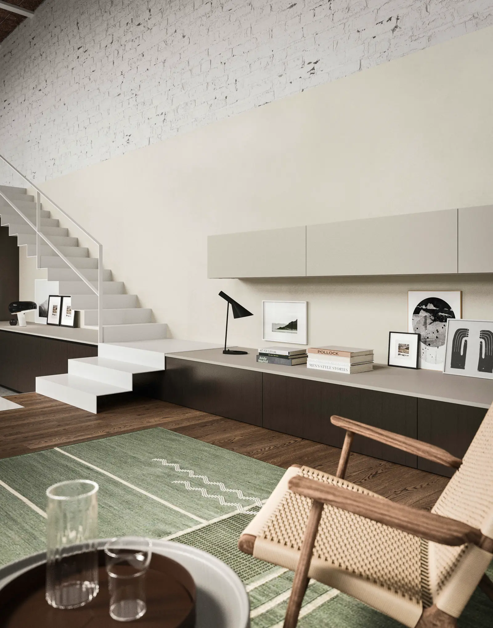 Îlot Folio avec table Regolo en Chêne Spacco Gris intégrée