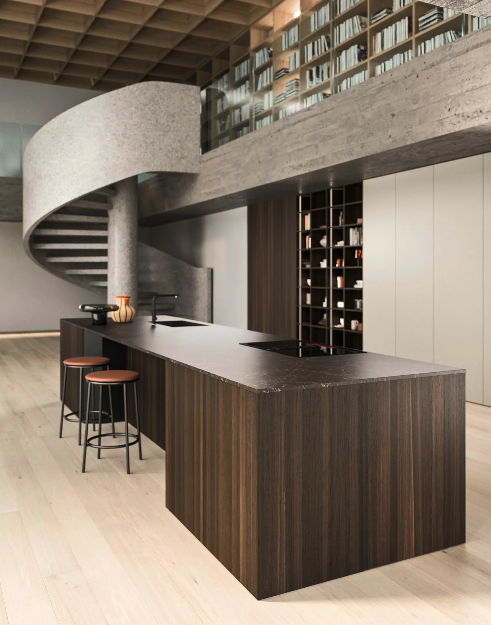 Vue d'ensemble cuisine Way et zone living