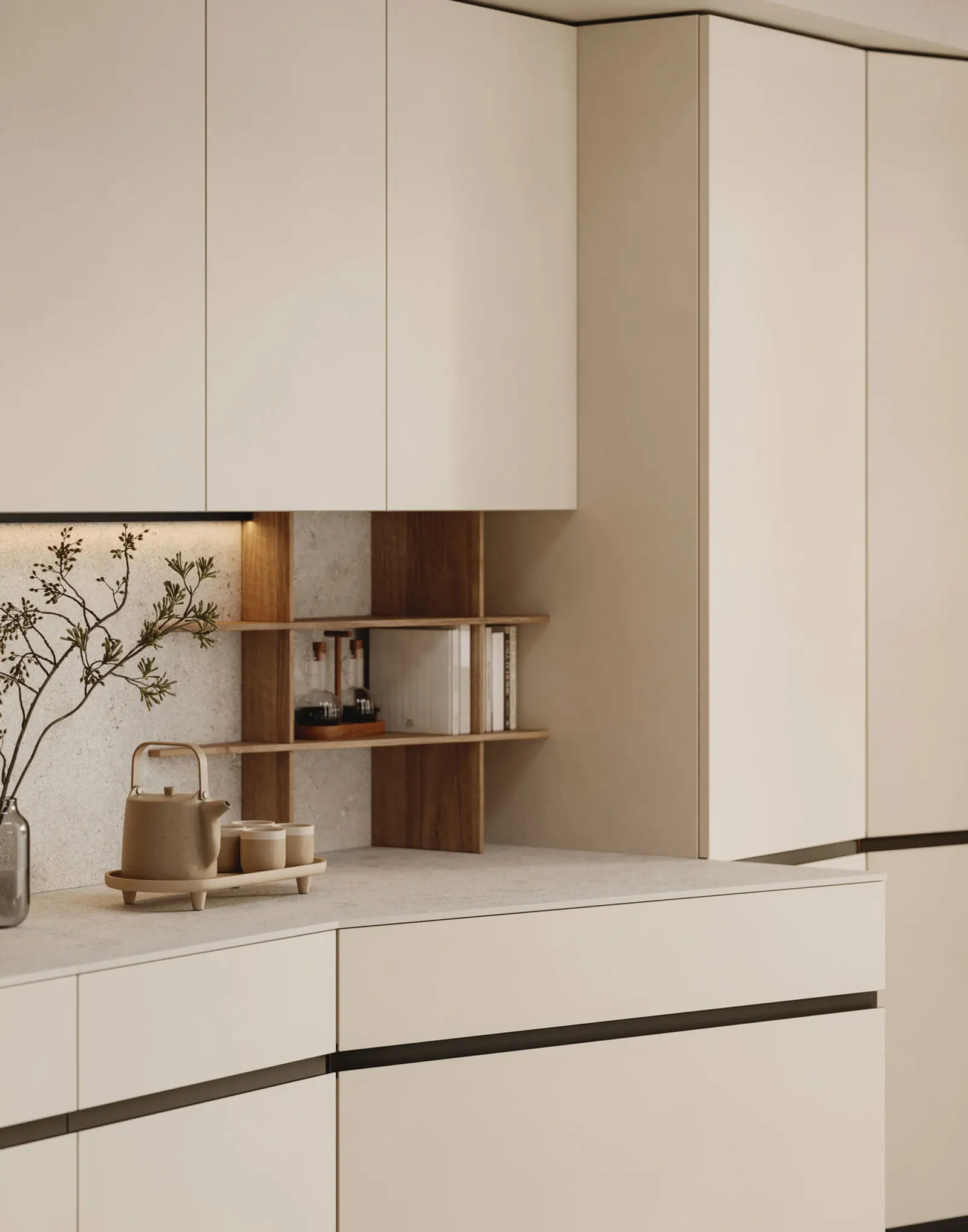 Module Orbita avec rotation 20° en tech natural Magnolia