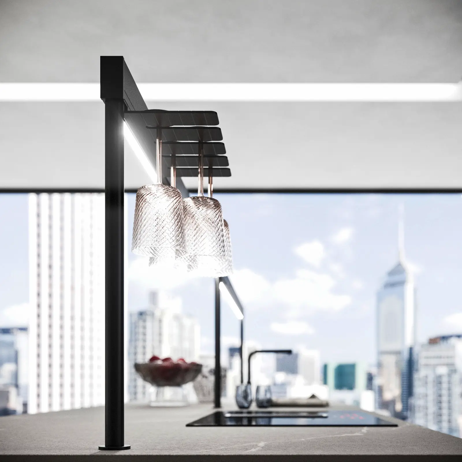 Portique Tibetus en aluminium anodisé noir