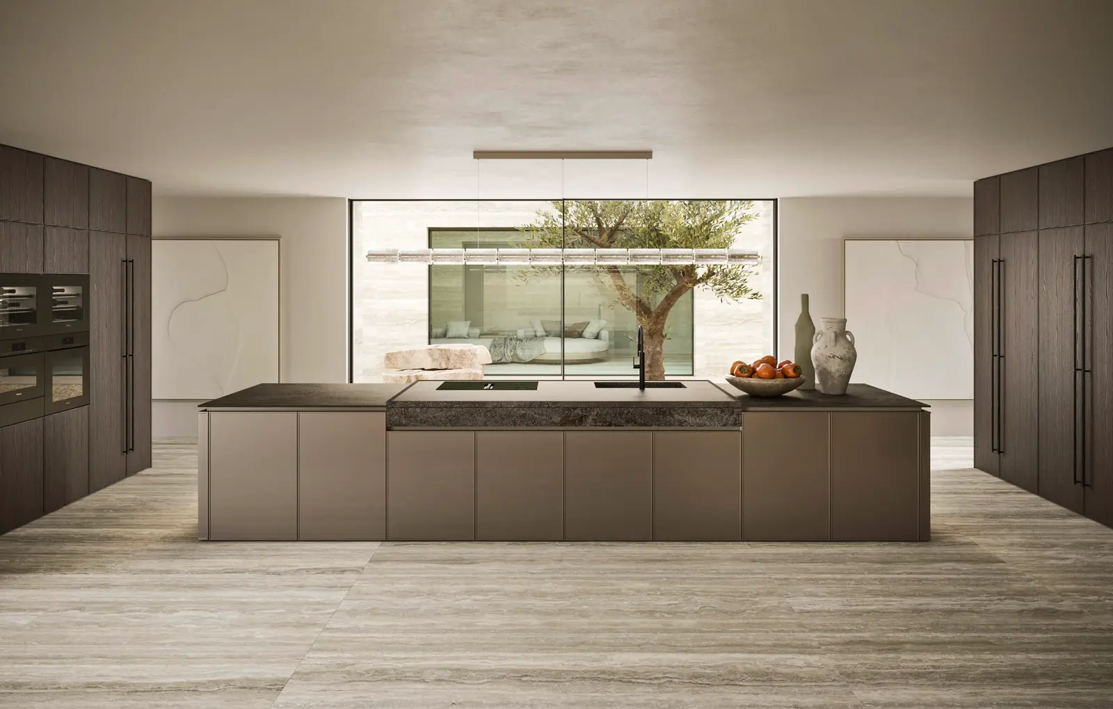 Cuisine moderne Quadra avec îlot central
