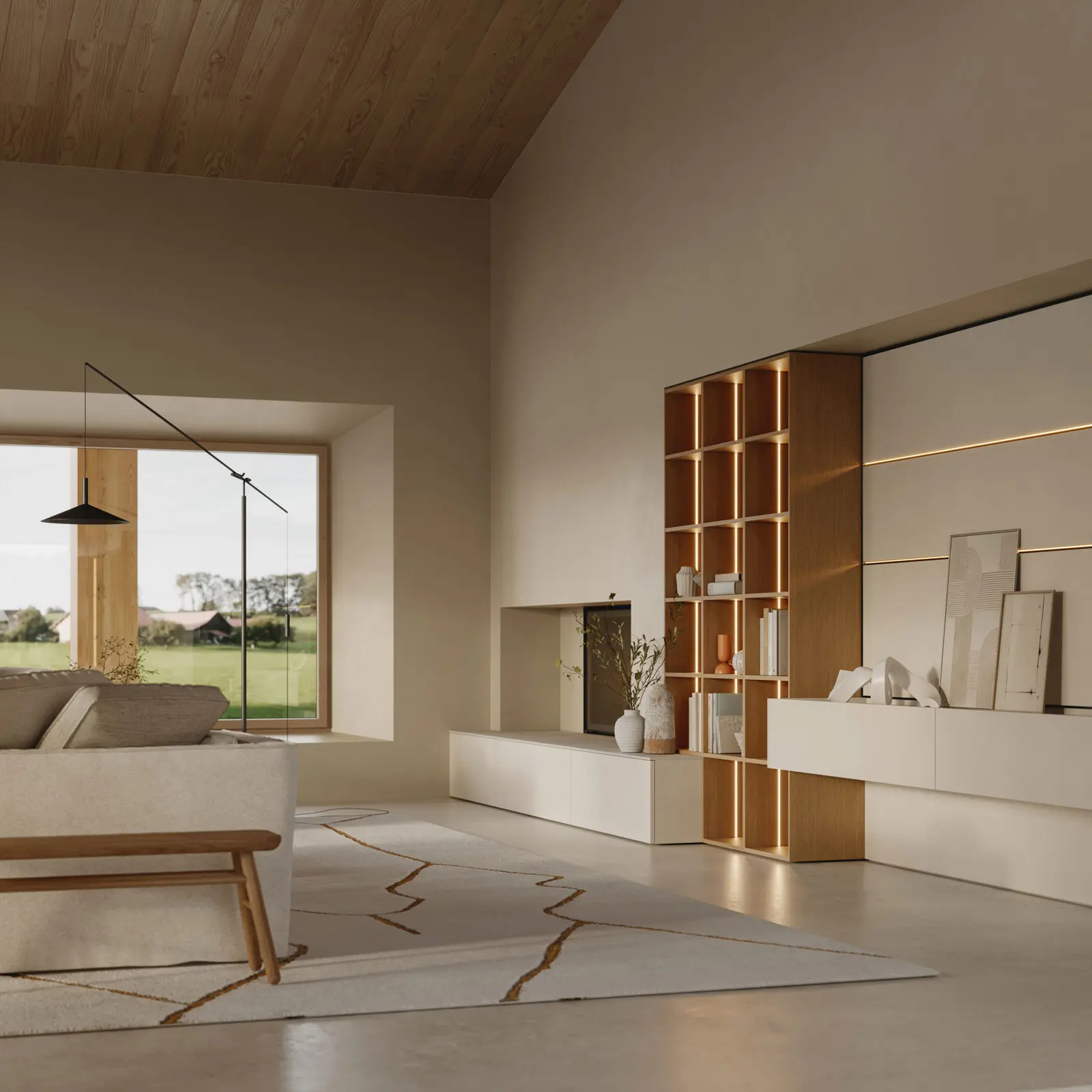 Modula Tech en continuité avec la cuisine Orbita