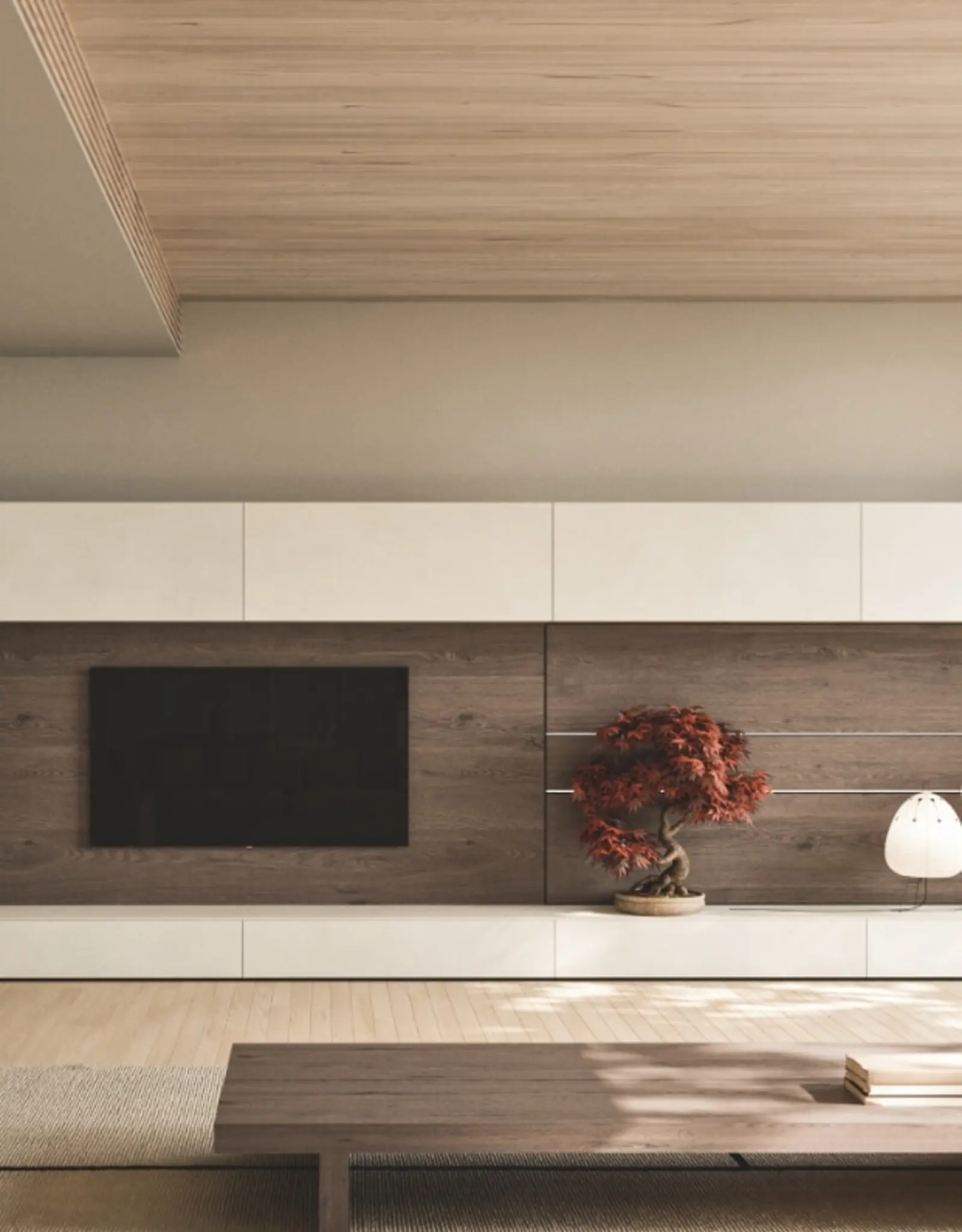 Modula avec boiseries Segno, paroi sophistiquée